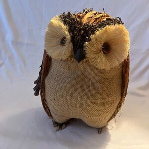Rustic Burlap Owl Decor